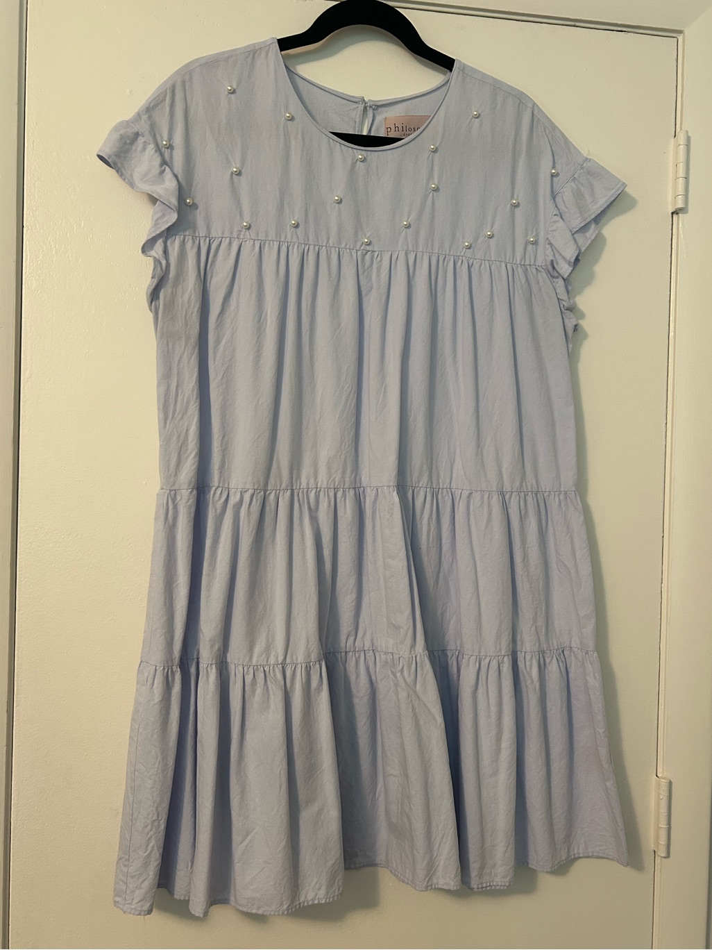 Philosophy Babydoll Dress With Pearls